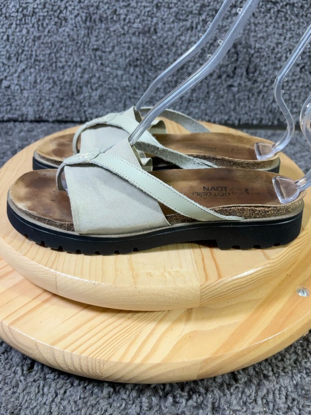 Naot Orion Sandals Womens Size 10 Leather Mesh Thong Slip On Cork Sole Shoes